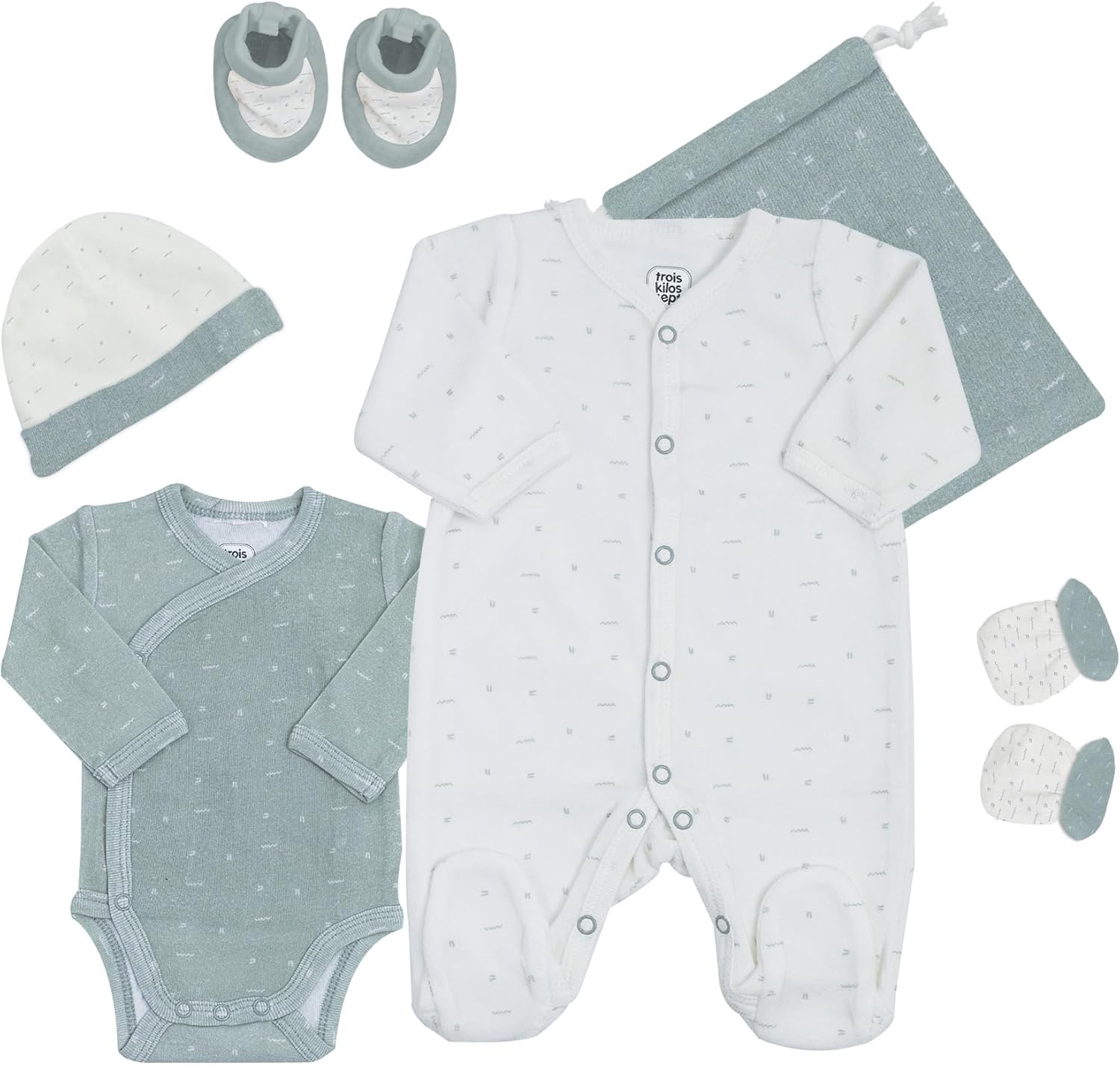 Coffret naissance bébé garçon body pyjama bonnet