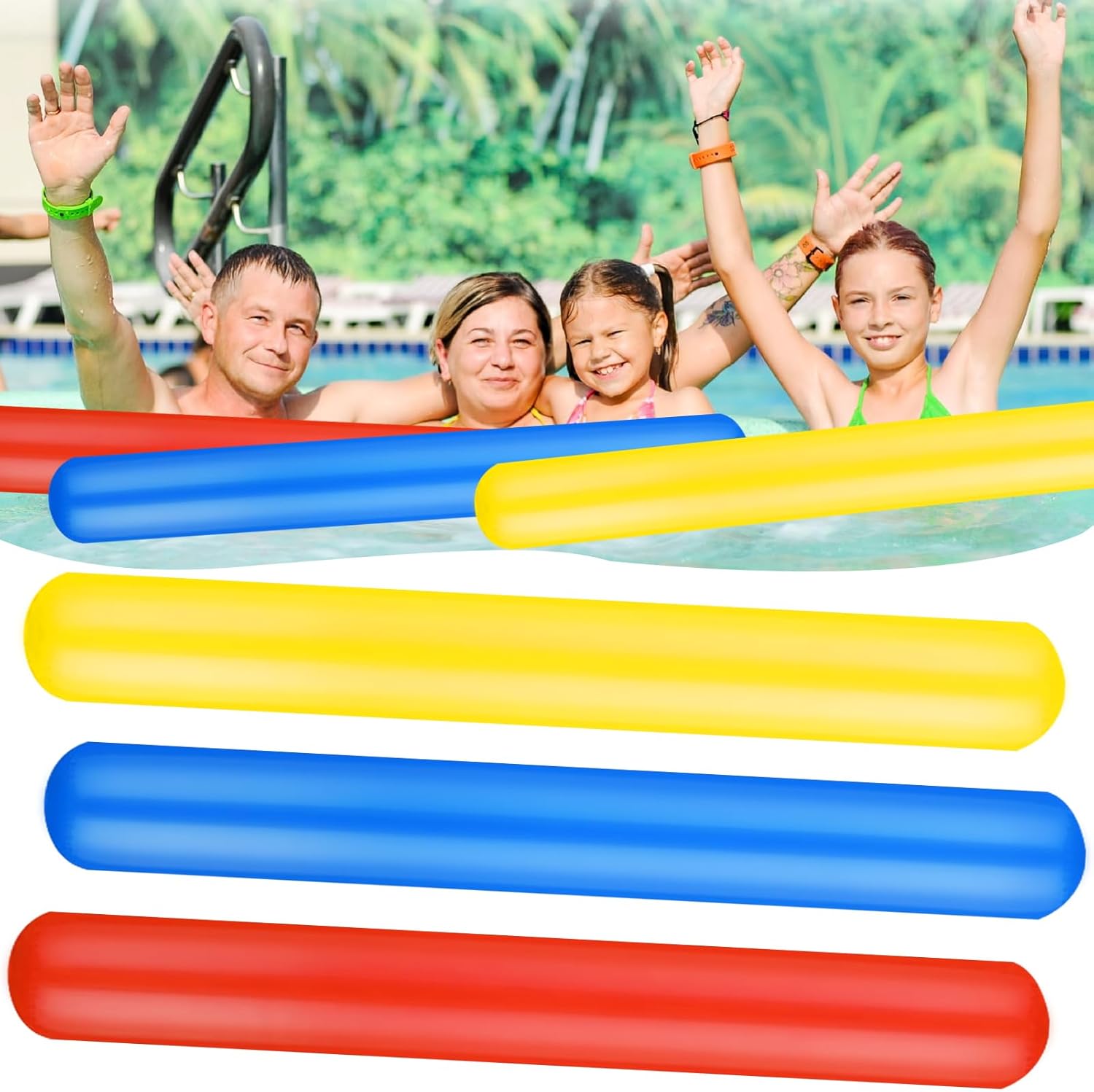 Frites de piscine en mousse enfant lot de 3 couleurs