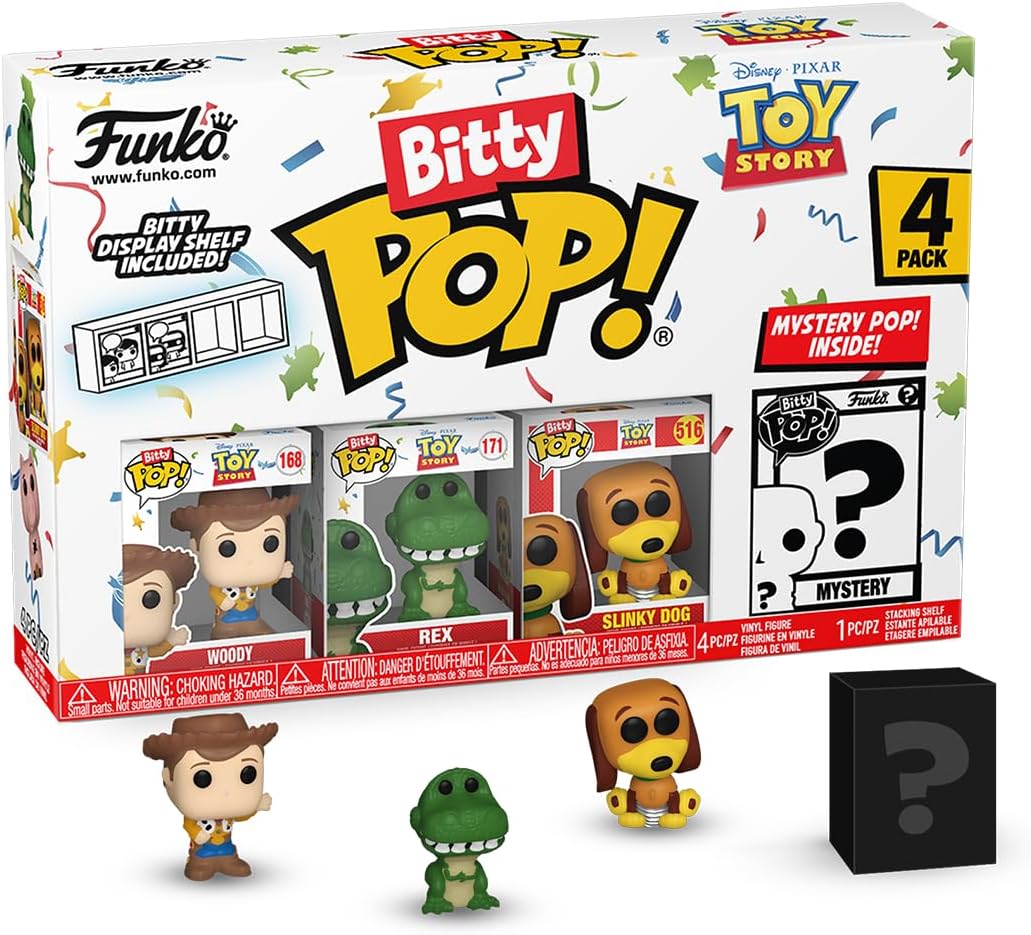 Funko Bitty Pop Toy Story — pack 4 (Woody, Rex, Slinky…)