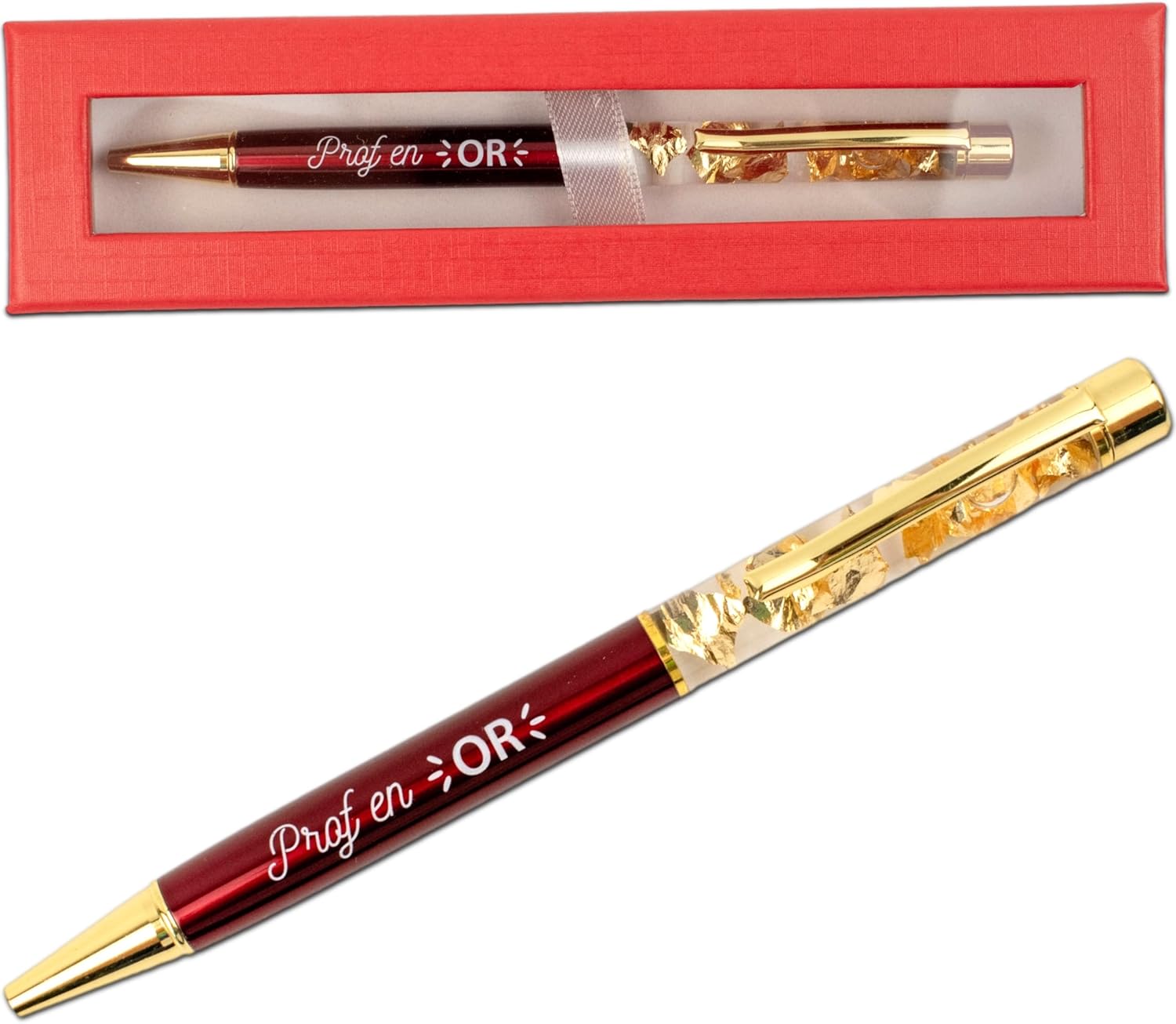 Stylo « Prof » en or + boîtier (Ernestine)