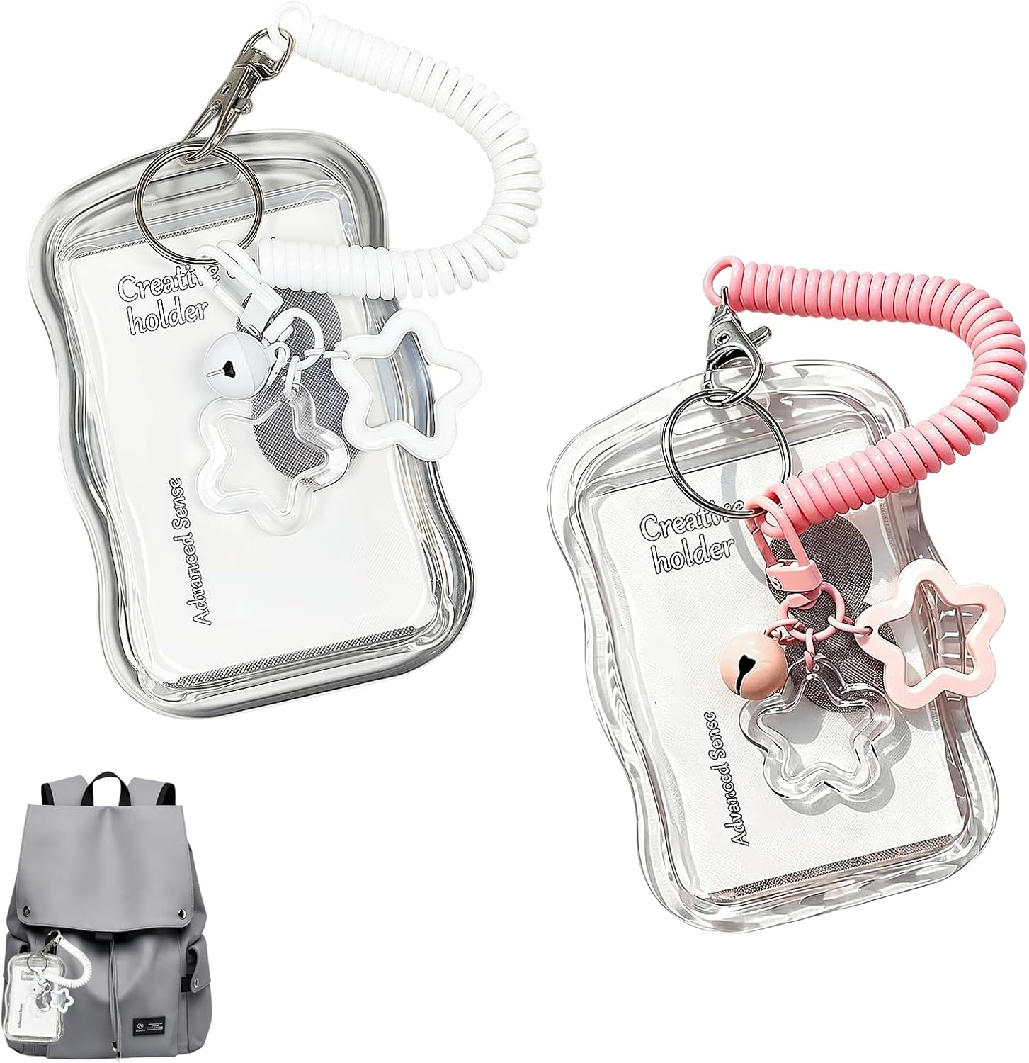 Lot de 2 porte-cartes photo (avec chaîne)