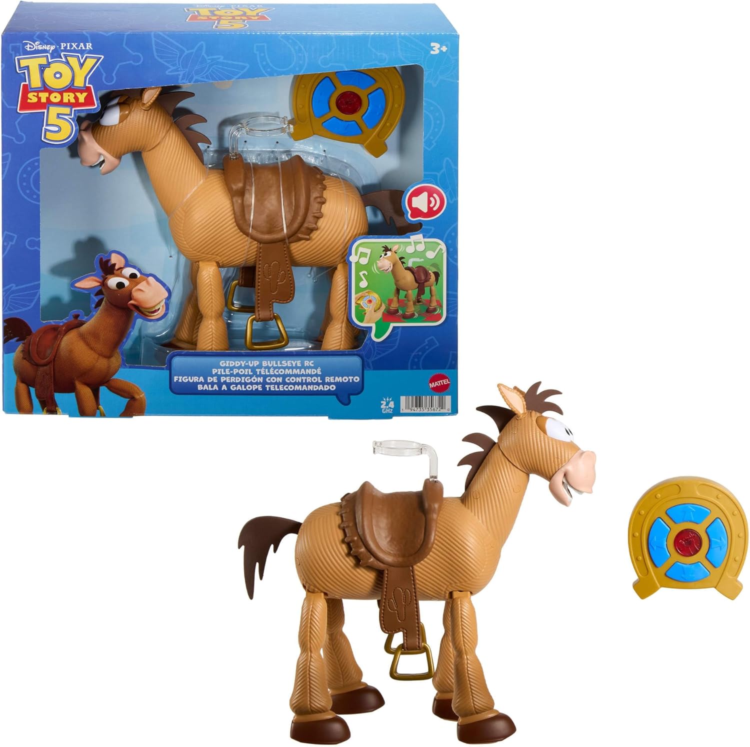 Mattel Toy Story 5 — cheval télécommandé Pile-Poil 30 cm