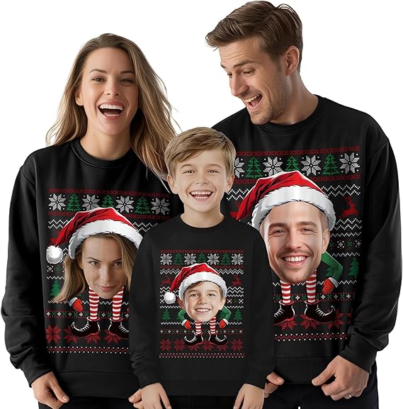 Pull de Noël personnalisé avec photo