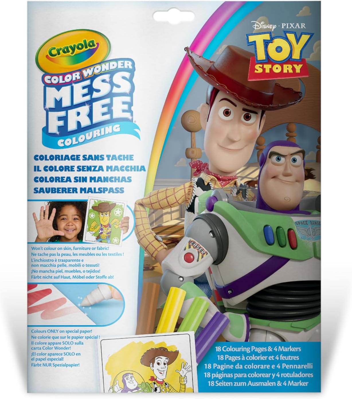Crayola Color Wonder — Coffret Toy Story sans tache (18 pages + 4 feutres)