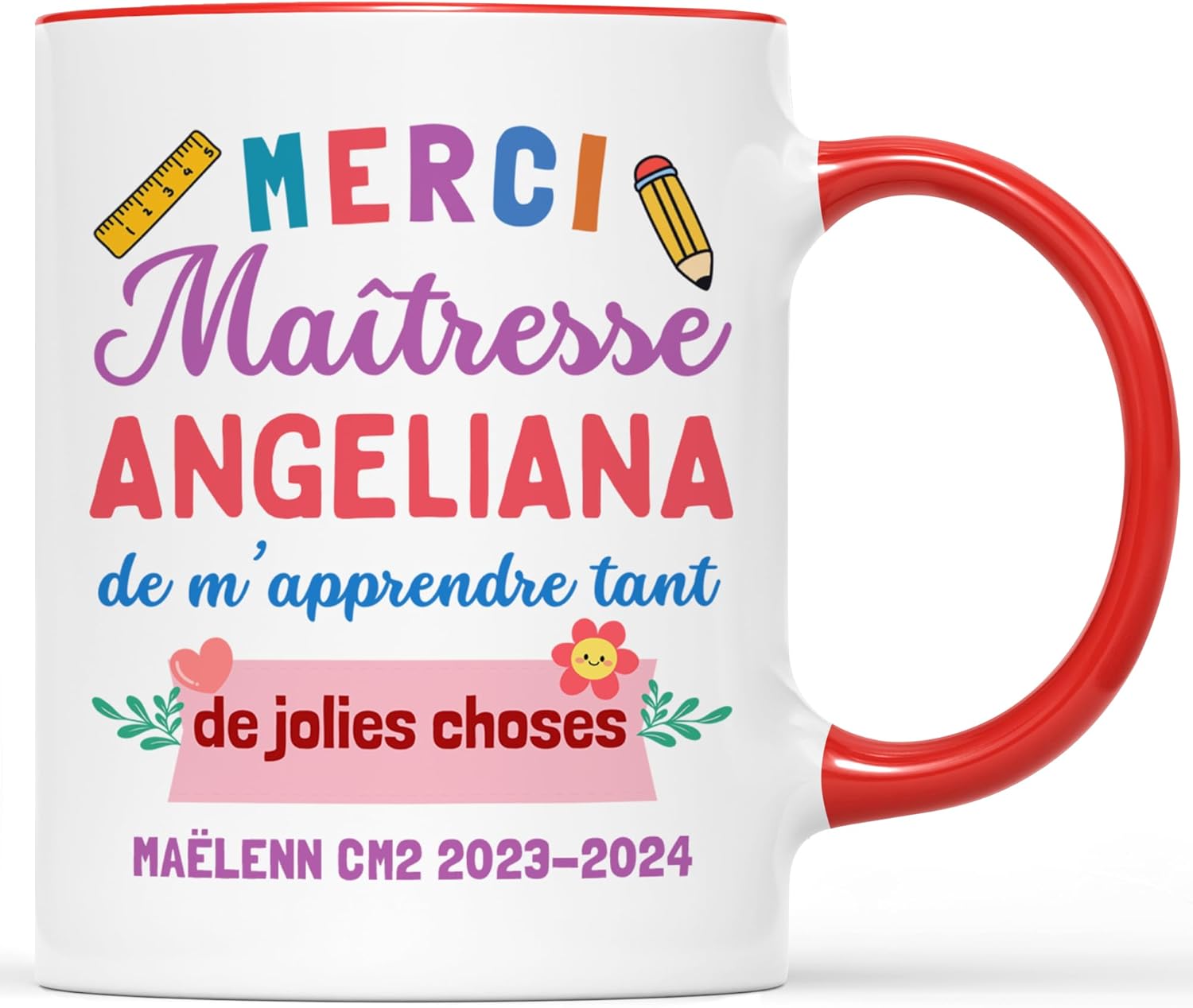 Mug personnalisé « Merci Maîtresse » (design 4)