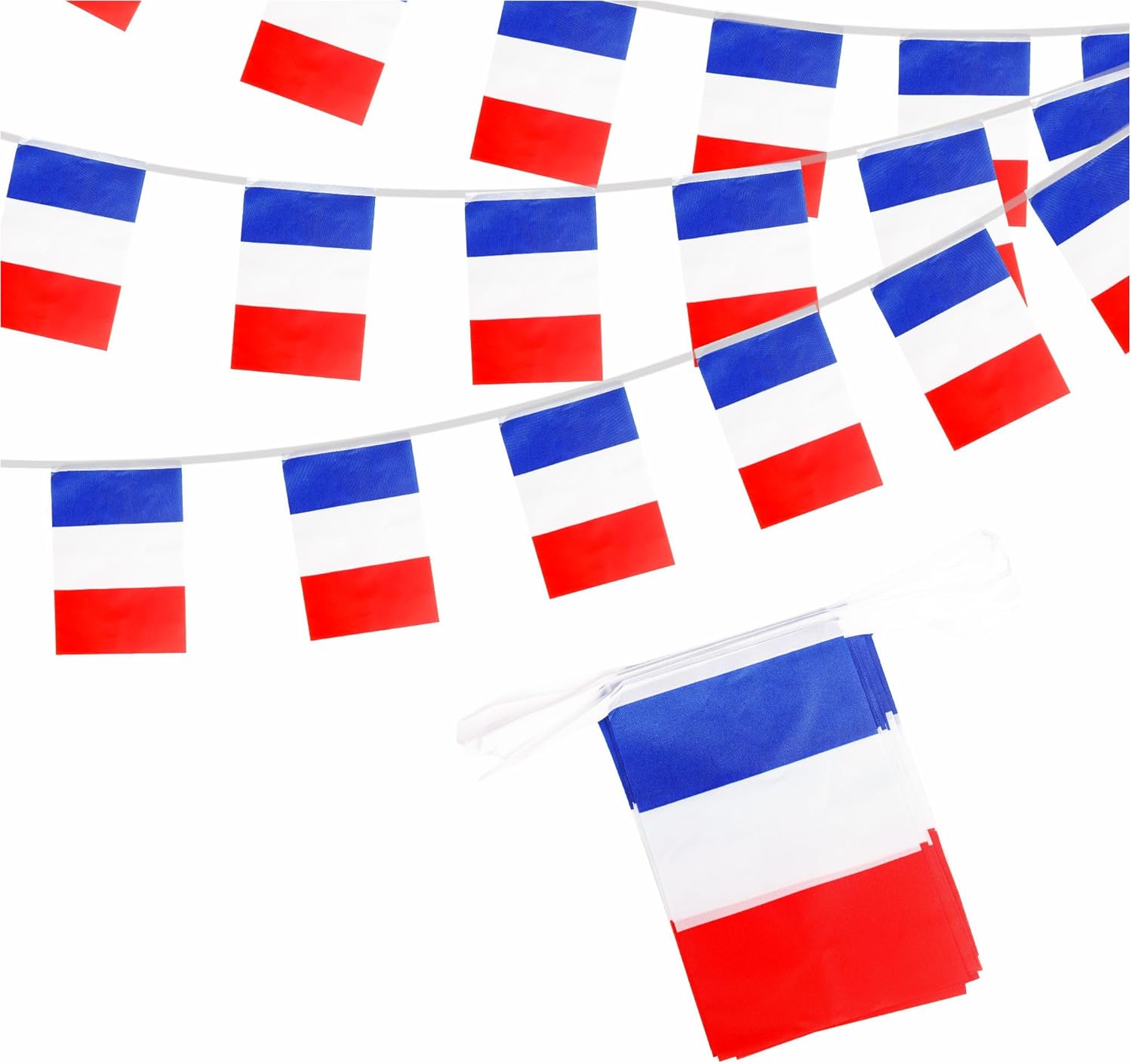 Guirlande drapeaux France 10 m (30 fanions)