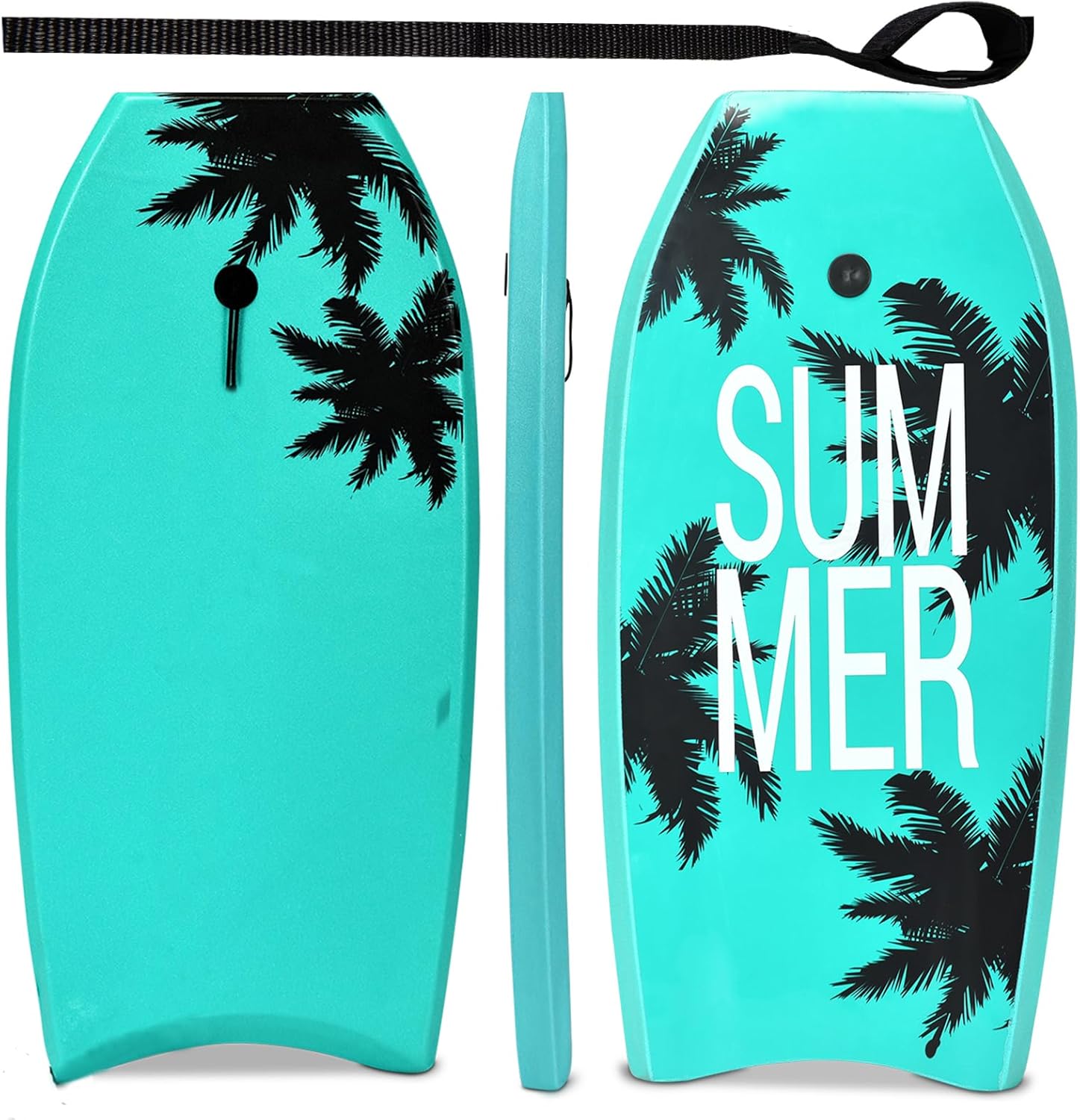 Bodyboard enfant 90 cm motif cocotier avec corde de traction