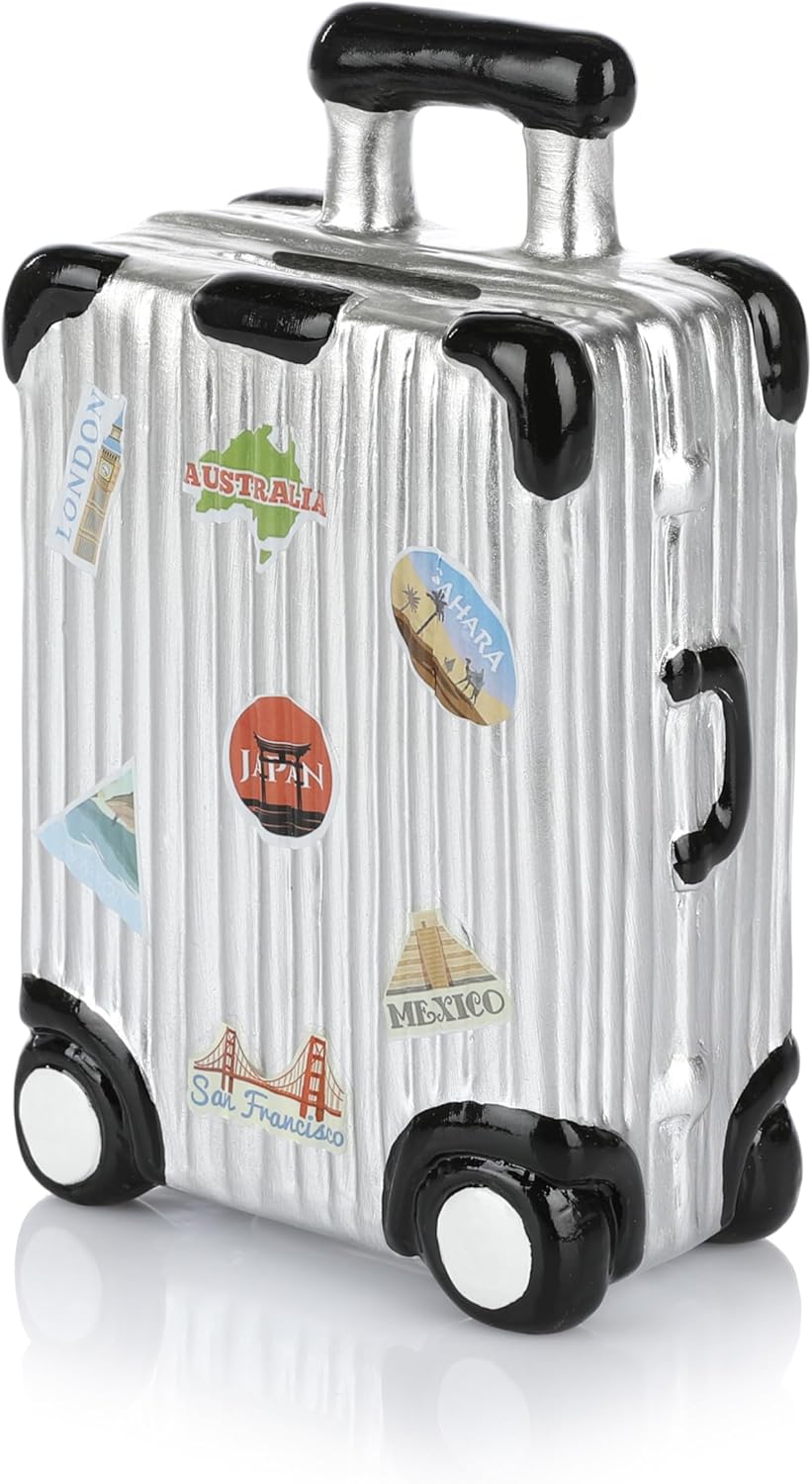 Tirelire valise « cadeau d'argent voyage » (FunX)