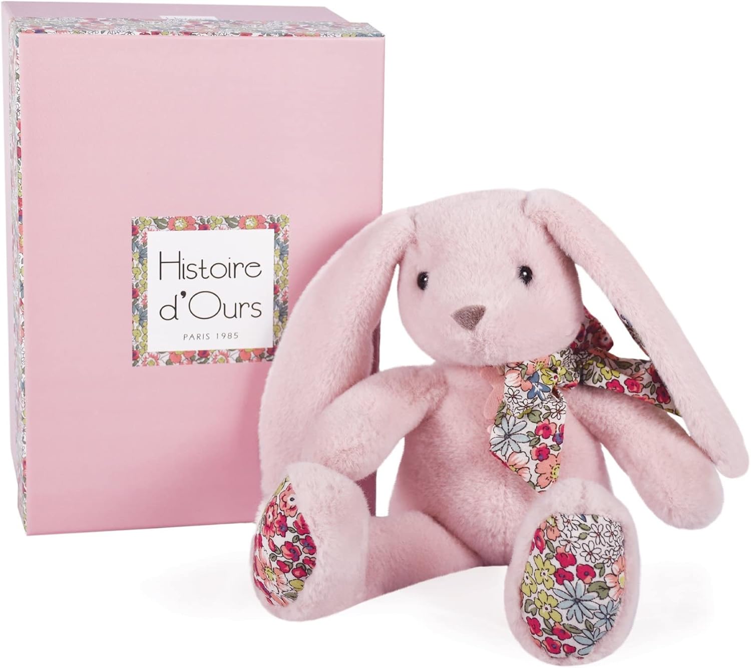 Peluche lapin rose tendre Histoire d'Ours 25 cm