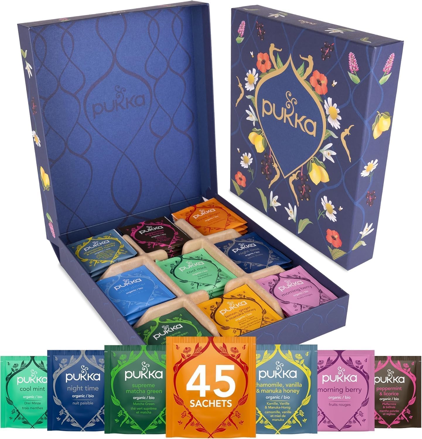Coffret de thés et tisanes bio Pukka 9 saveurs