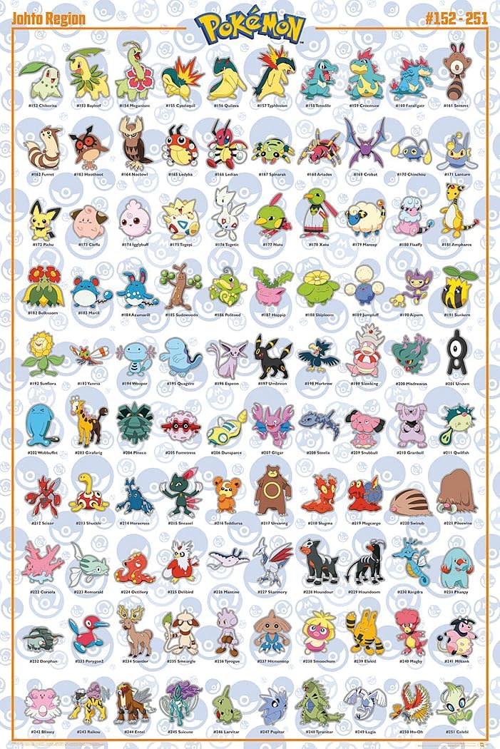 Poster Pokémon Johto (Close Up)