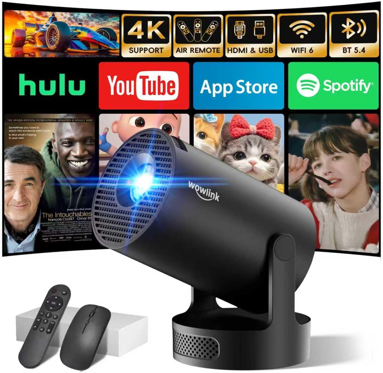 Vidéoprojecteur portable WiFi 6 (apps intégrées)