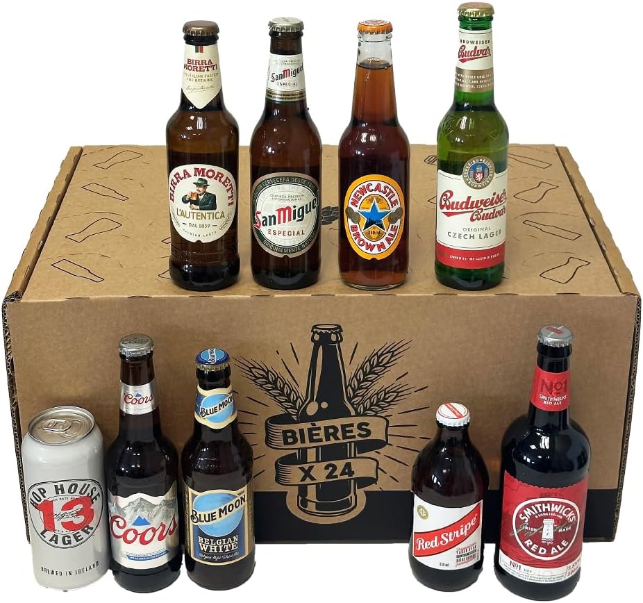 Coffret 24 bières du monde différentes dégustation