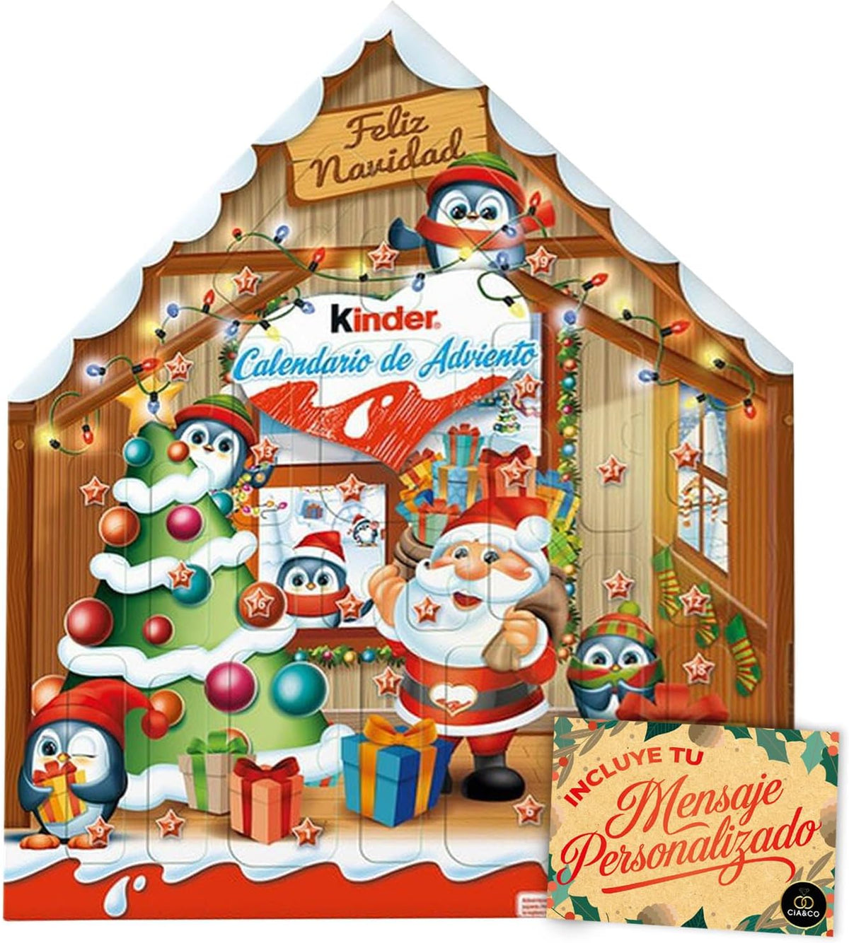 Calendrier de l’Avent Kinder Maison avec carte personnalisée
