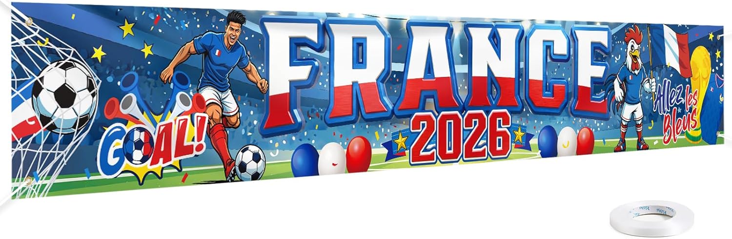 Bannière football France (jardin/maison)