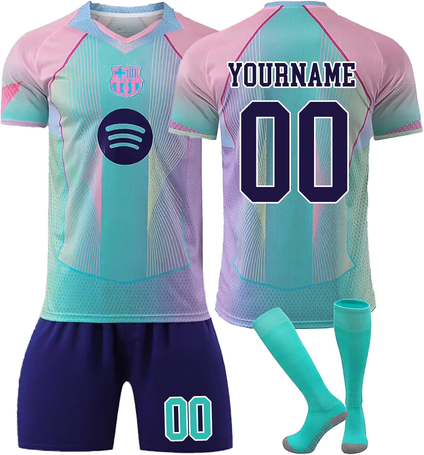 Maillot Barcelone personnalisé (kit complet)
