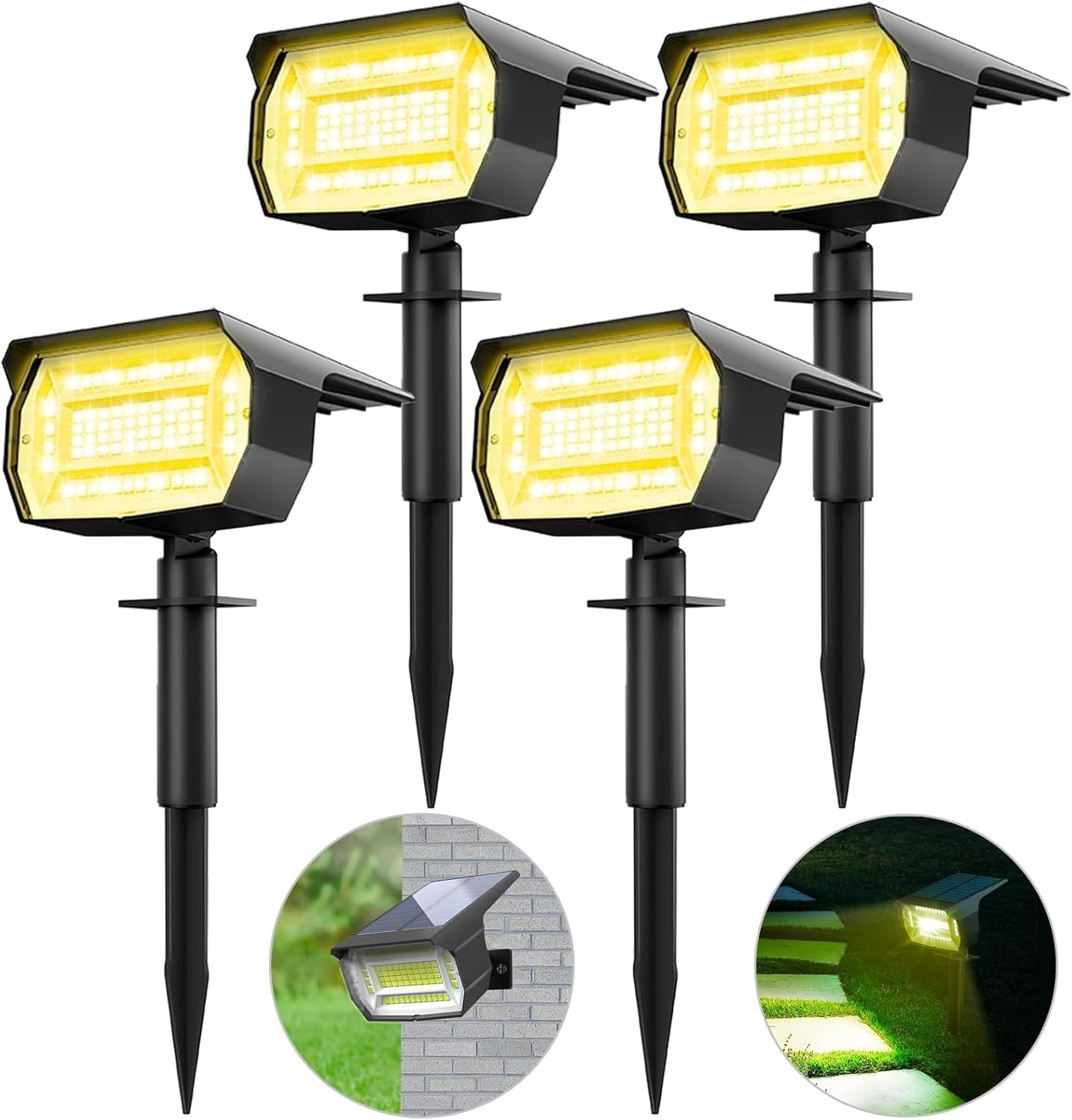 Lot de 4 spots solaires d'extérieur étanches IP65