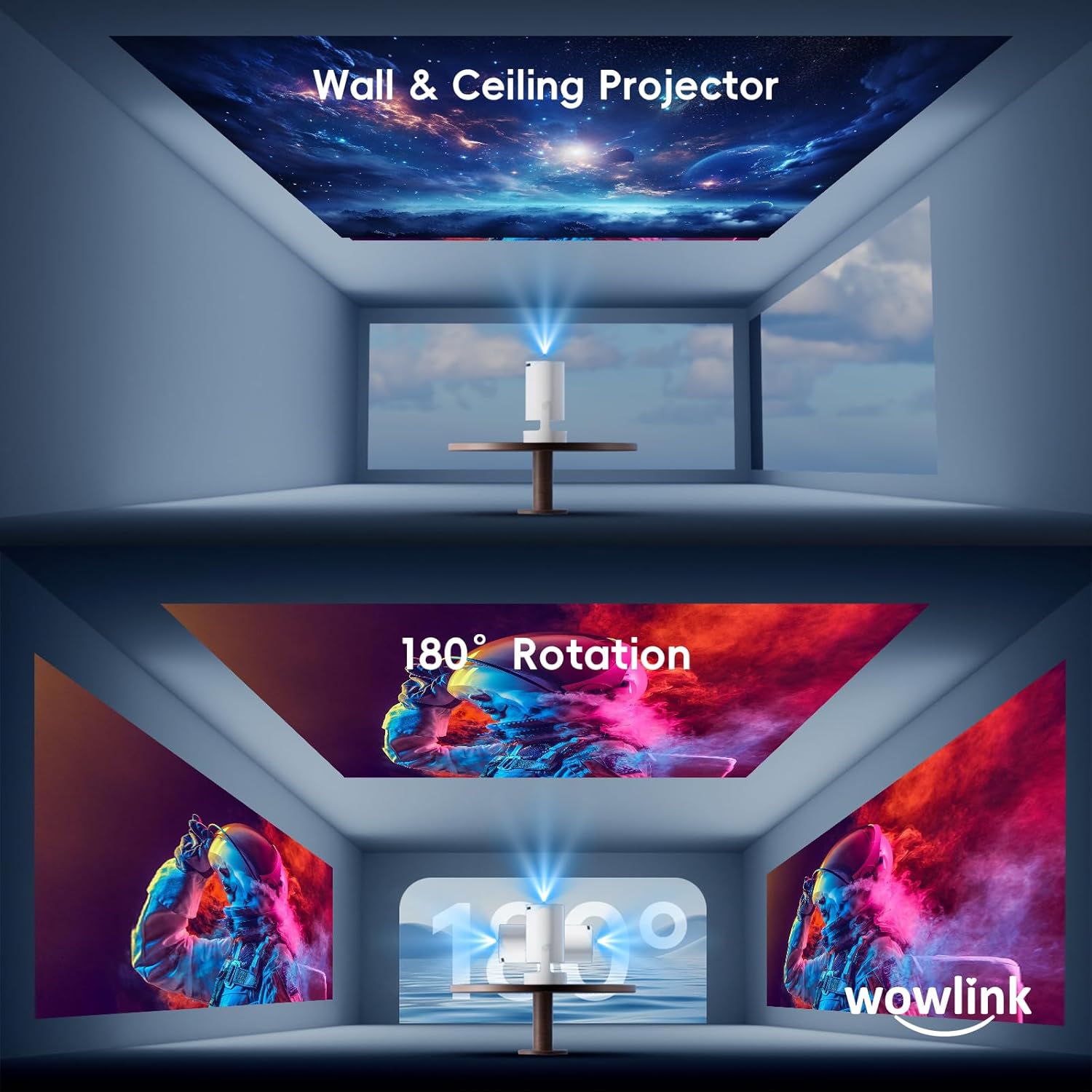 Mini vidéoprojecteur WiFi 6 &amp; Bluetooth – cinéma maison pour petit budget