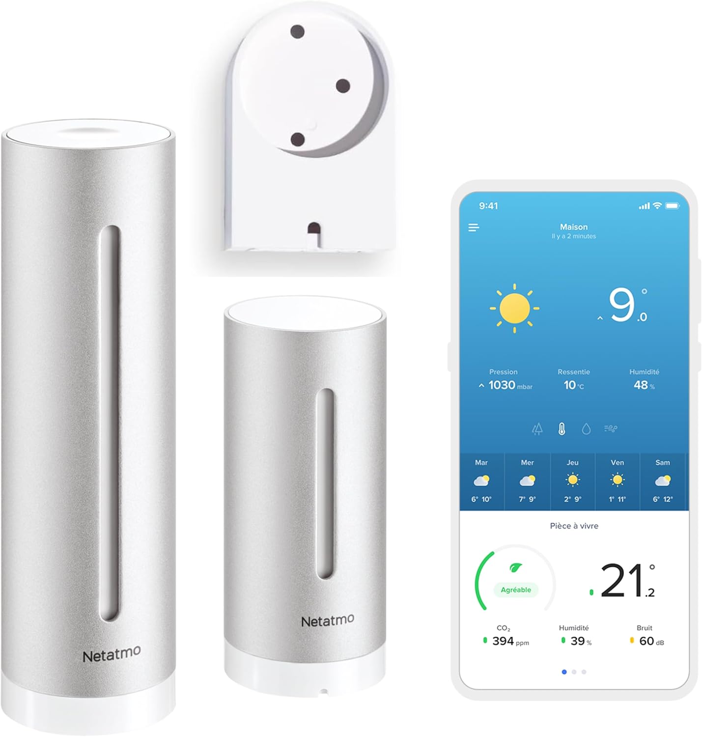Station météo connectée Netatmo intérieur et extérieur