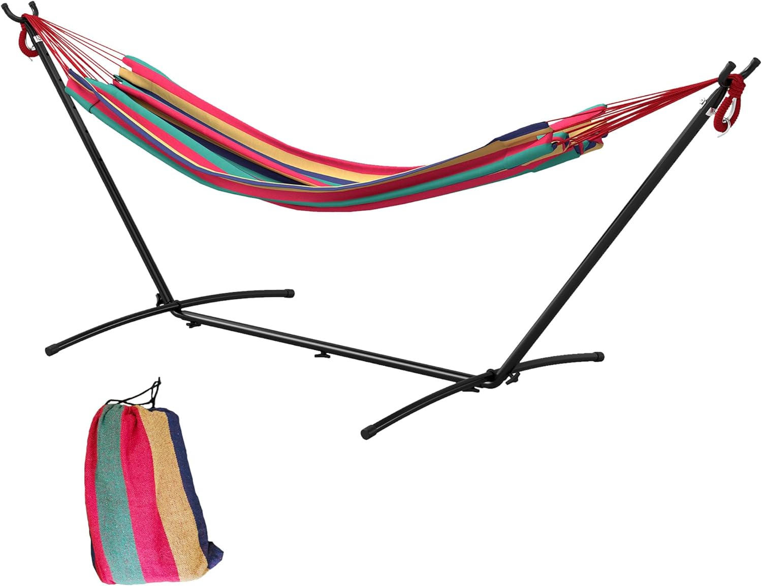 Hamac de jardin 1 place avec support métal Outsunny