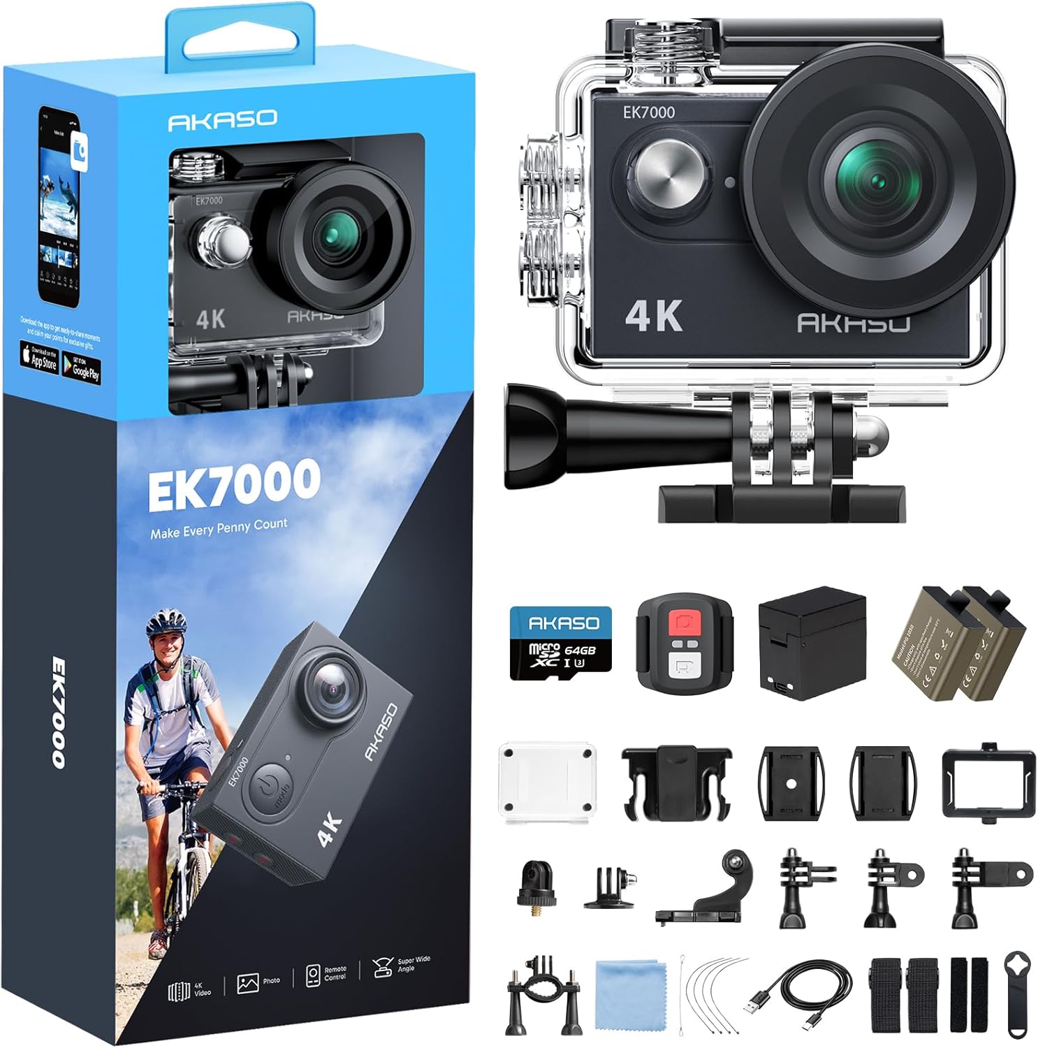 Caméra sport AKASO EK7000 4K 30fps WiFi