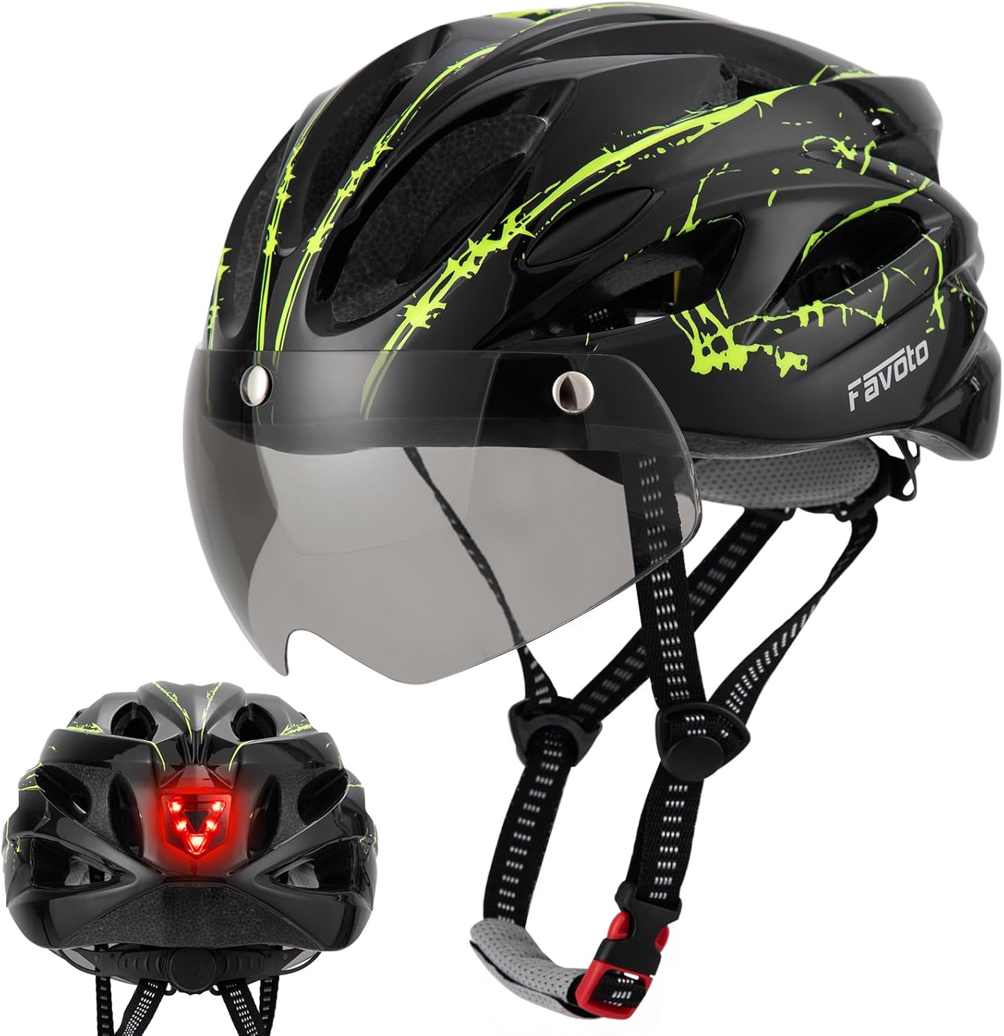 Casque vélo Favoto visière lumineuse