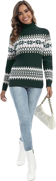 Pull de noël femme col roulé