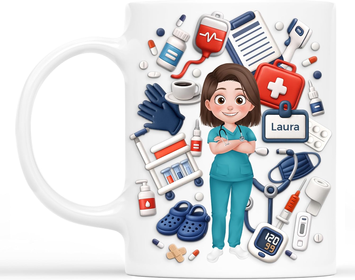 Mug personnalisé prénom « Je suis infirmière »
