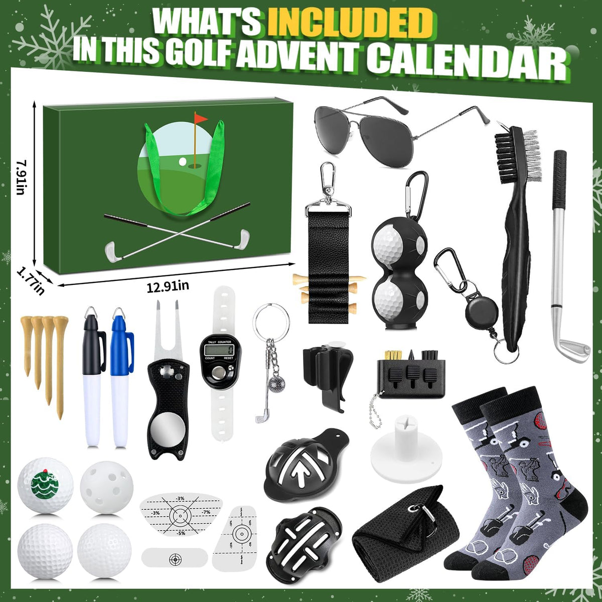 Contenu du calendrier de l'Avent Golf iZoeL