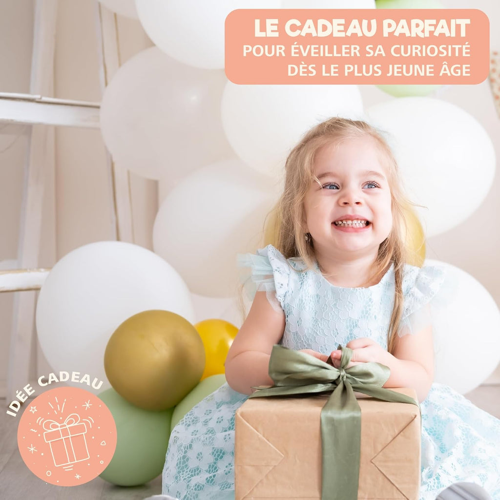 Jouet Montessori en bois : empiler + trier couleurs pastel (1–3 ans)