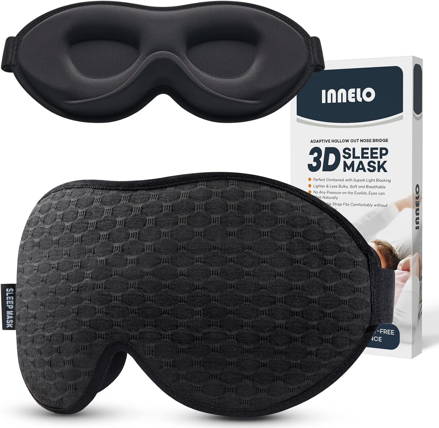 Masque de sommeil 3D à mémoire de forme pour avion