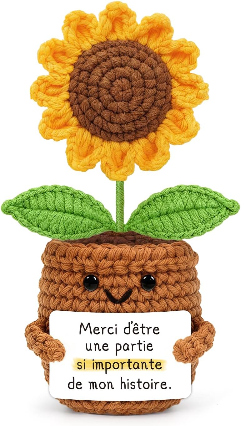 Tournesol positif fait main « soutien » (déco maîtresse)