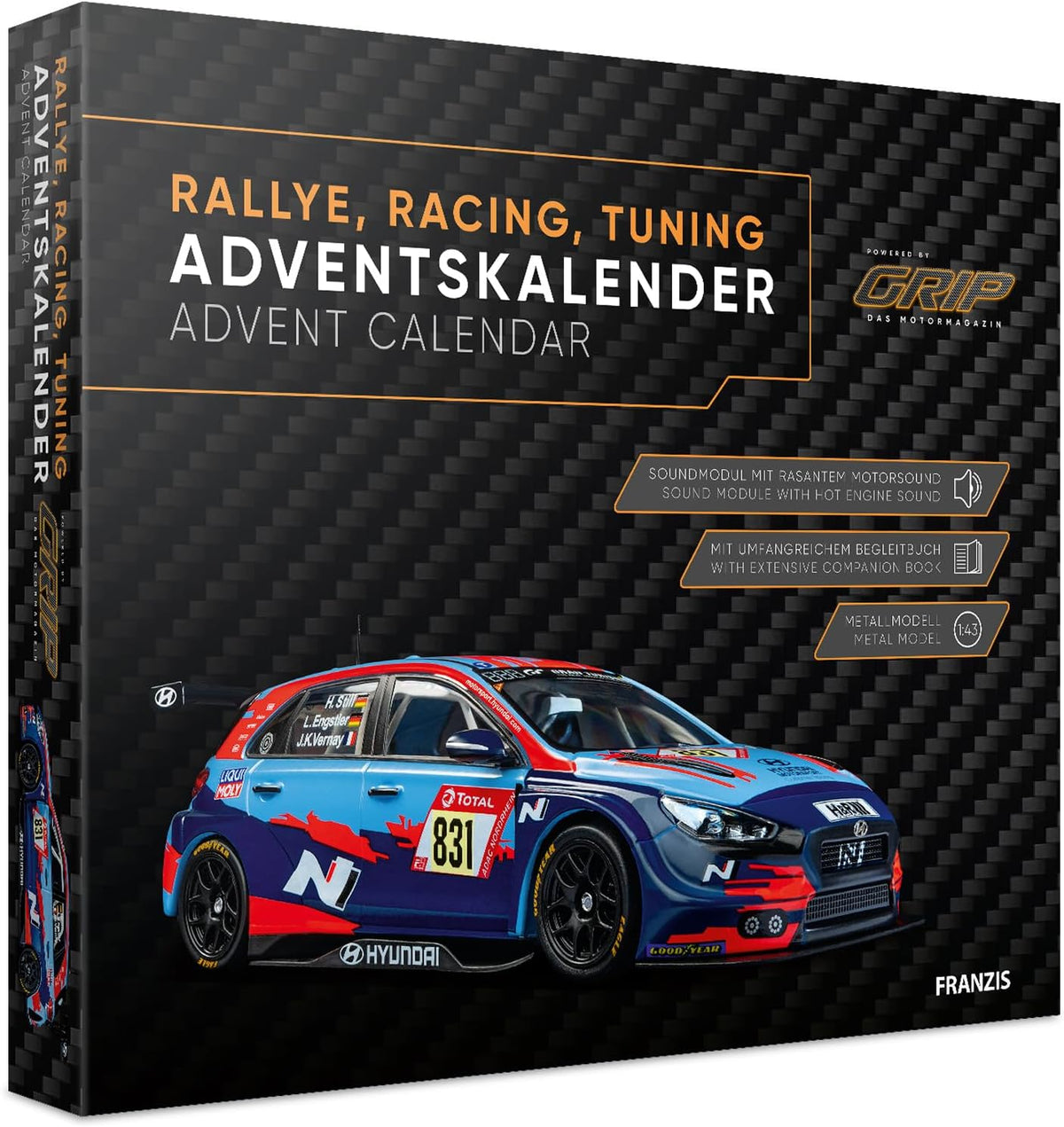 Calendrier de l'Avent Franzis Rallye Racing Tuning powered by GRIP, boîte