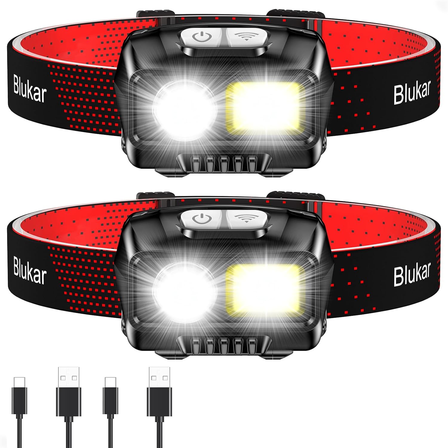 Lampe frontale LED rechargeable lot de 2 Blukar