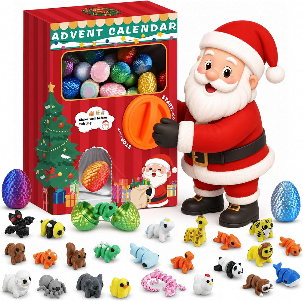 Calendrier de l'Avent Animaux 3D pidouzim avec distributeur de capsules