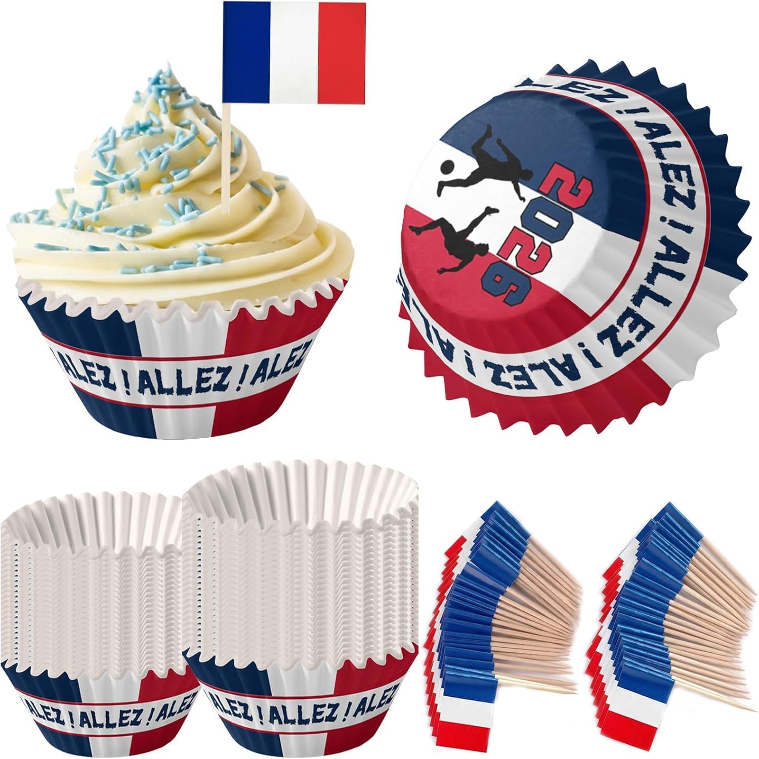 Cure-dents drapeau France pour cupcakes