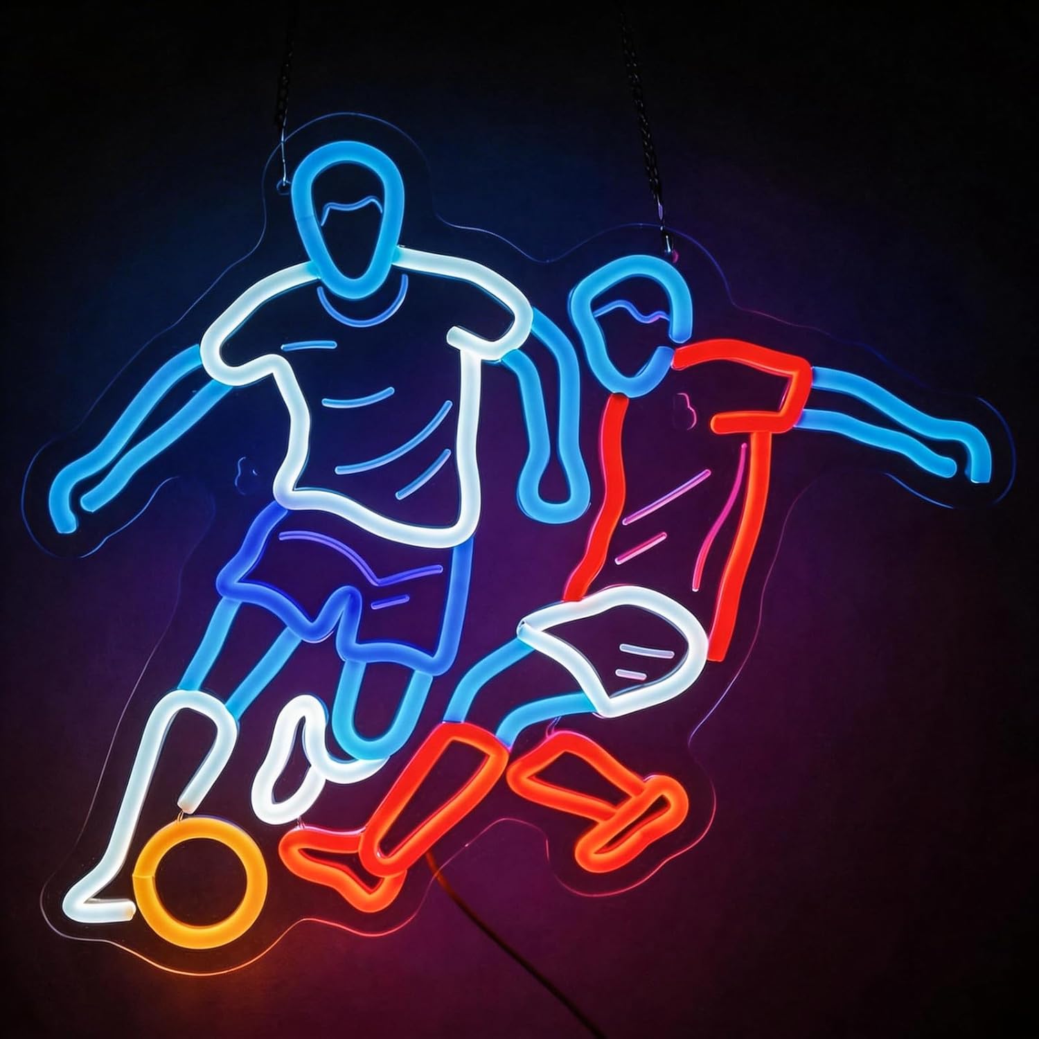 Enseigne lumineuse néon Joueur de football déco murale