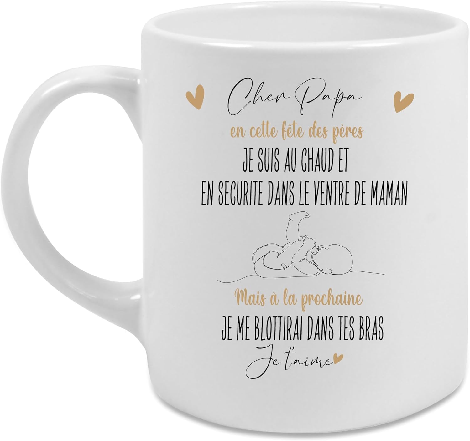 Mug futur papa au chaud dans le ventre de maman