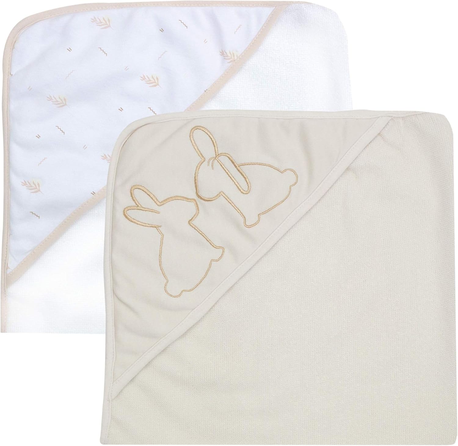 Lot de 2 capes de bain bébé à capuche coton