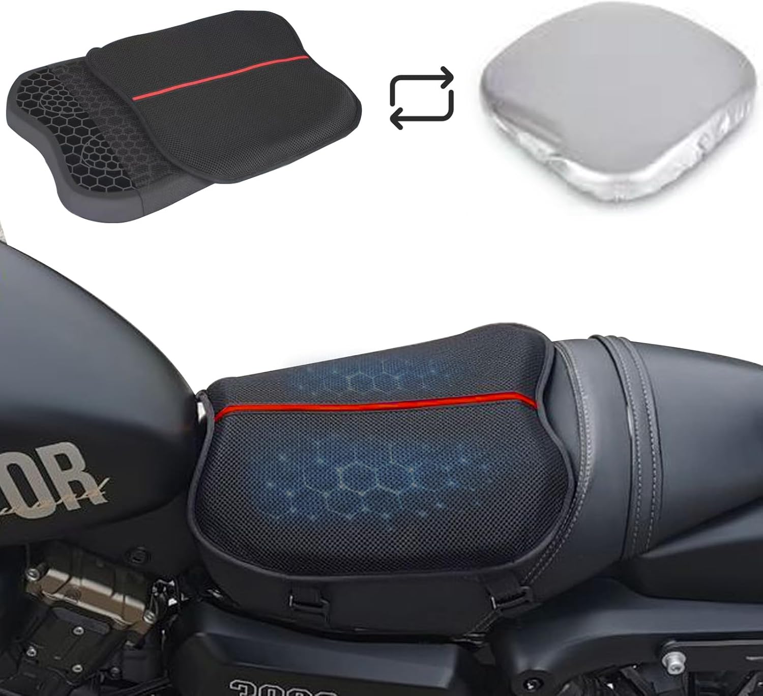 Coussin de selle moto en gel anti-chocs longue distance