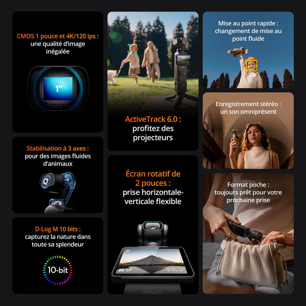 DJI Osmo Pocket 3 - La mini caméra stabilisée 4K pour des vidéos ultra fluides