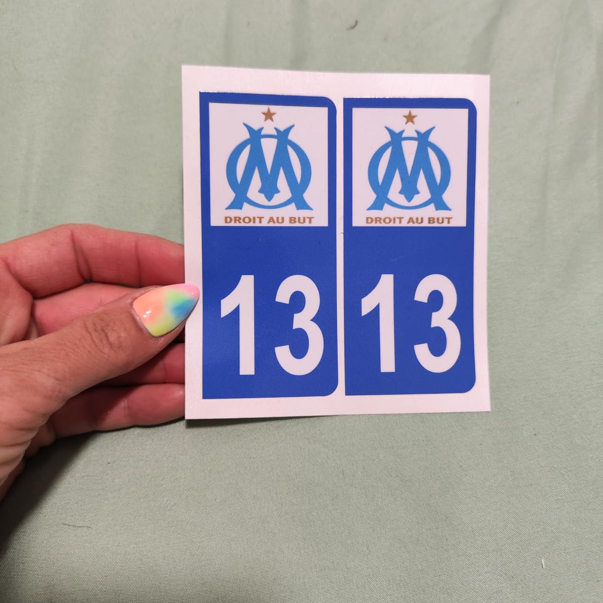 Autocollant / Sticker plaque d’immatriculation voiture OM Olympique de Marseille