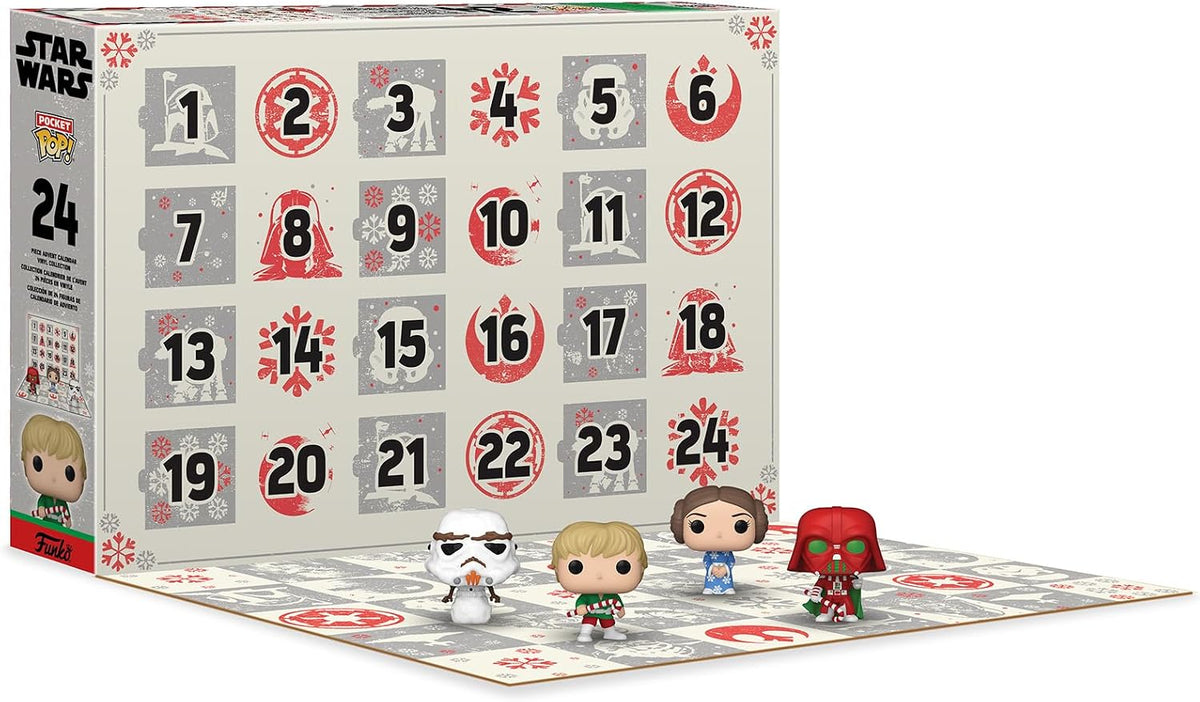 Calendrier de l'Avent Funko Star Wars ouvert avec les 24 portes numérotées
