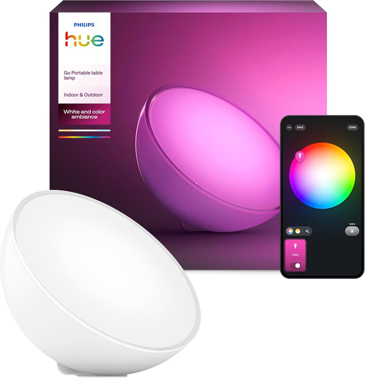 Lampe à poser connectée Philips Hue Go (portable)