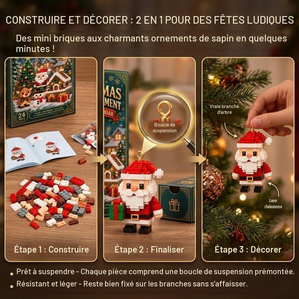 Construire puis suspendre au sapin : calendrier Aodejoy