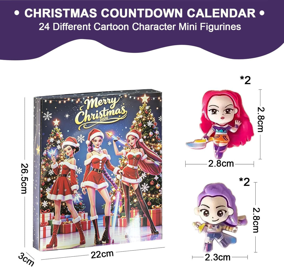 Calendrier de l'Avent K-Pop Demon Hunters 24 mini figurines