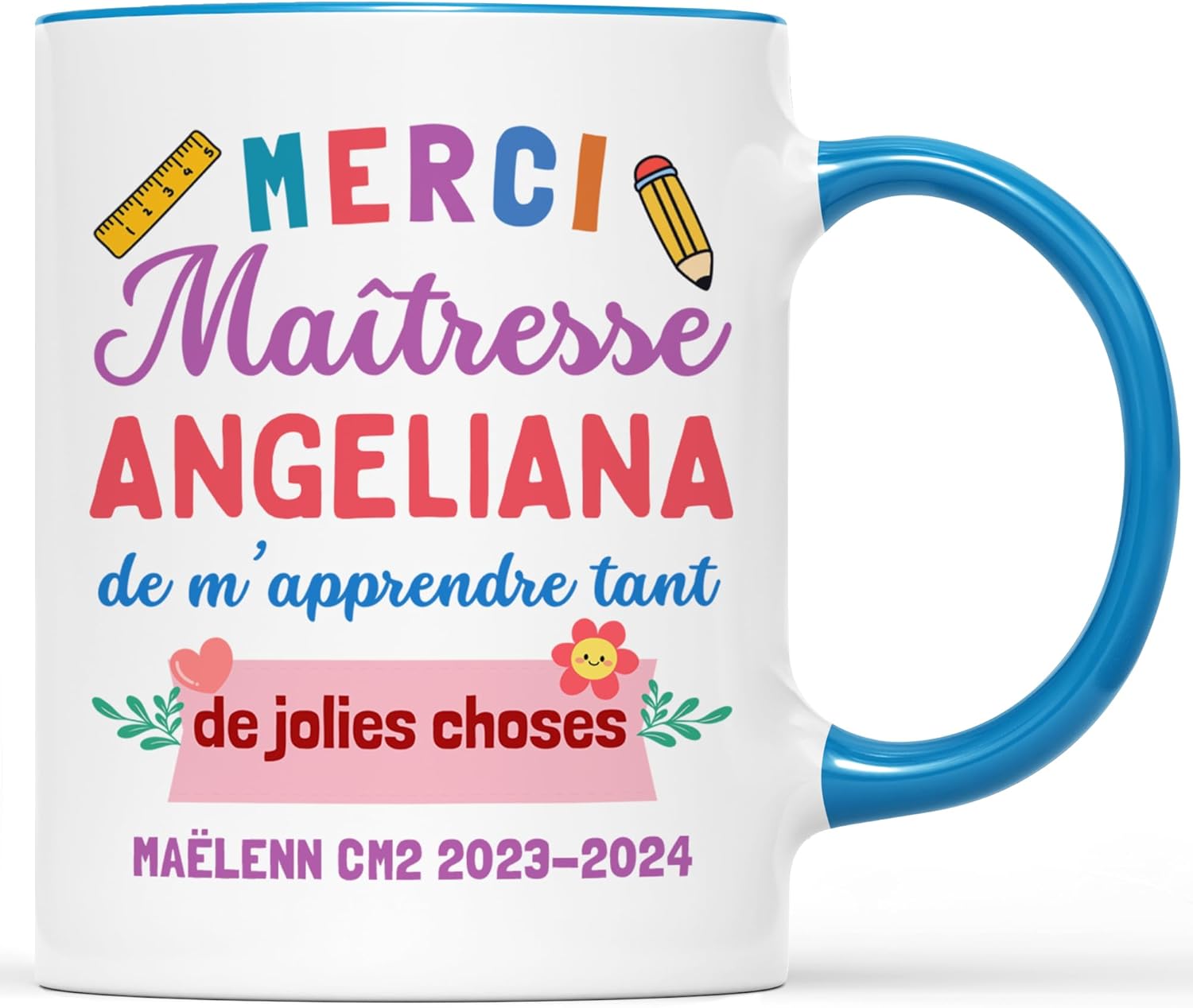 Mug personnalisé « Merci Maîtresse » (design 6)