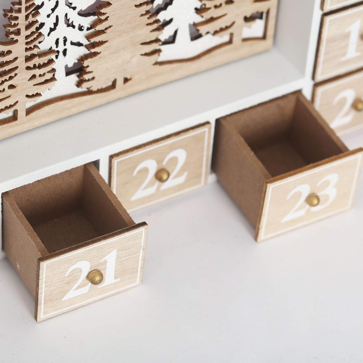Calendrier de l'Avent en bois avec LED