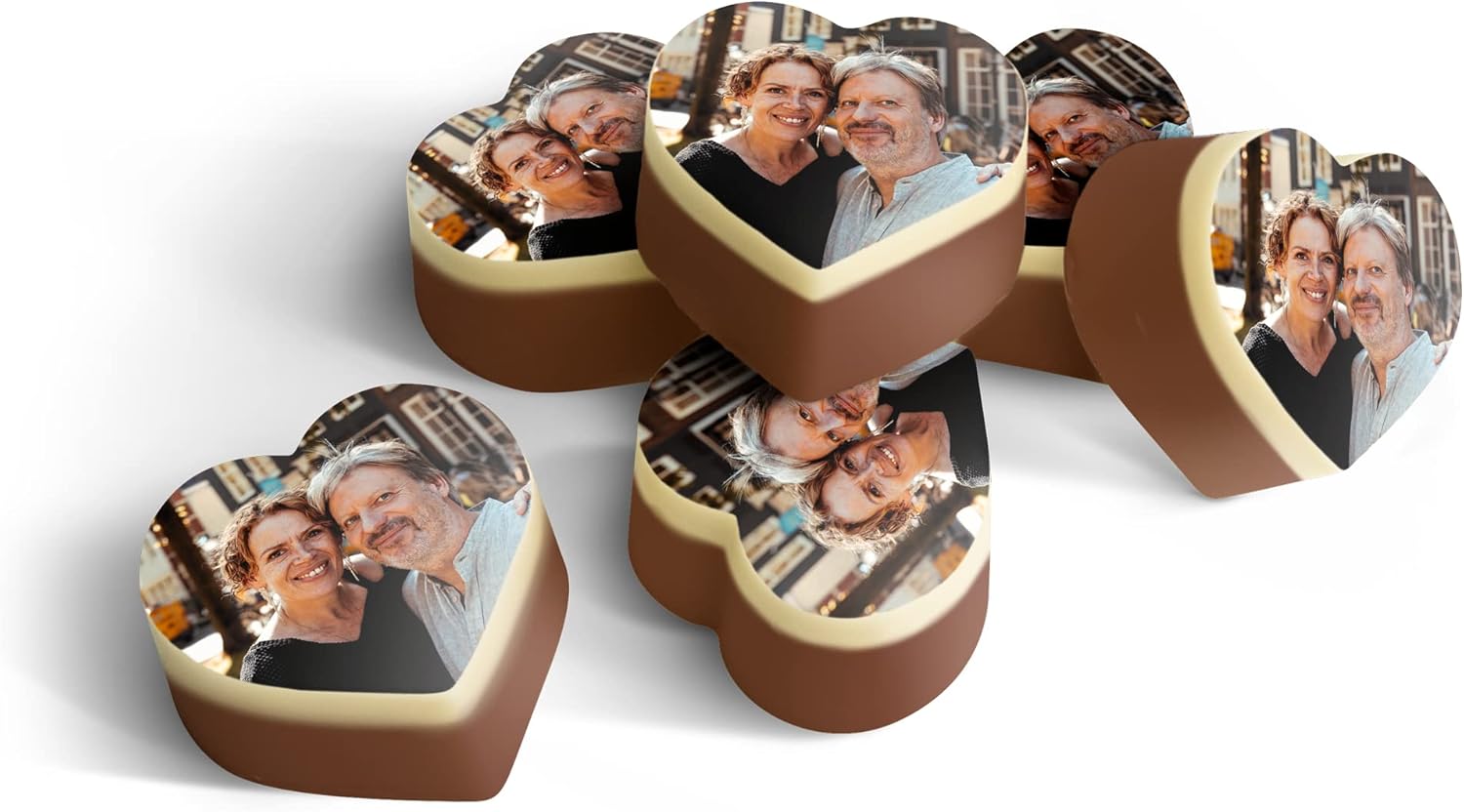 Chocolats personnalisés avec photo dans une boîte cadeau