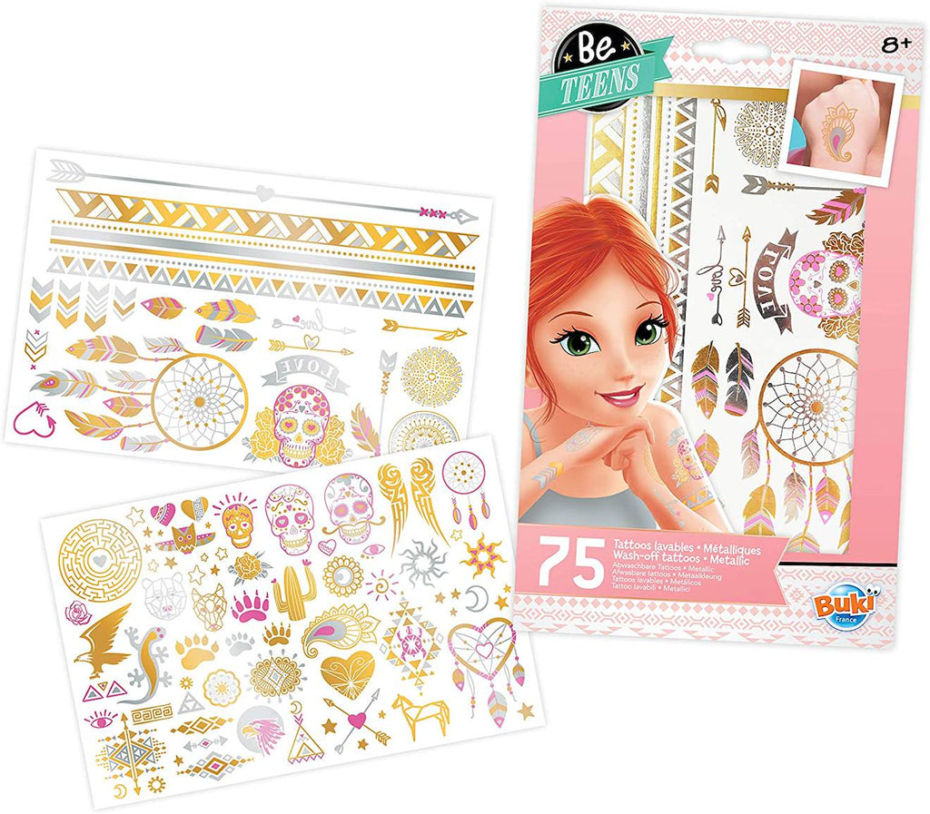 75 tattoos lavables métalliques rose